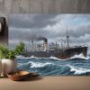 57-777.jpg Dampfschiff auf hoher See, Bild auf Leinwand, Frachter, Frachtschiff