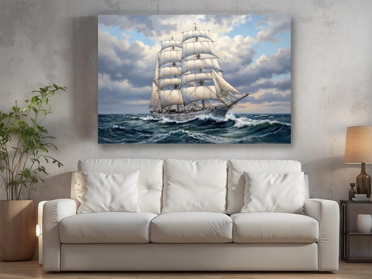 57-779.jpg Bark unter Segeln , Bild auf Leinwand, Segelschiff