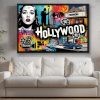 Pop-Art Bild auf Leinwand „Hollywood“ im Schattenfugenrahmen