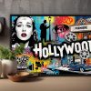 Pop-Art Bild auf Leinwand „Hollywood“ im Schattenfugenrahmen