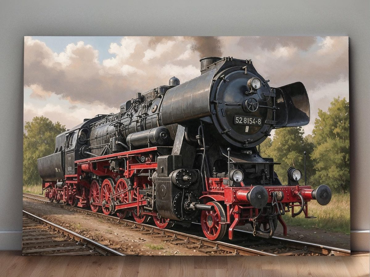 Dampflok 52 8154, Bild auf Leinwand