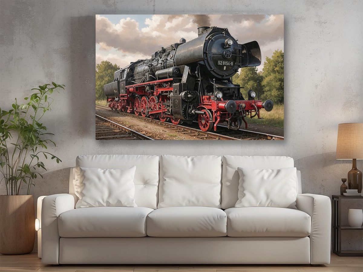 Dampflok 52 8154, Bild auf Leinwand