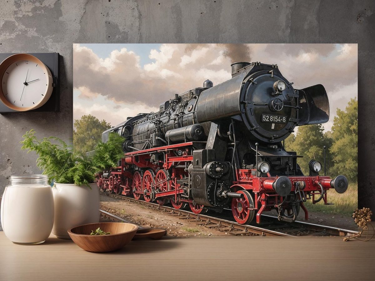 Dampflok 52 8154, Bild auf Leinwand
