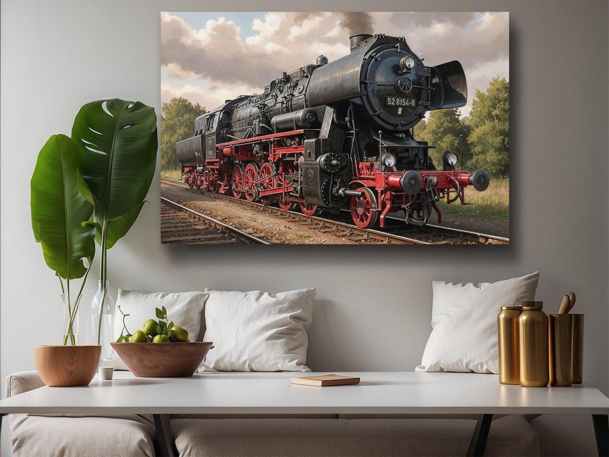 Dampflok 52 8154, Bild auf Leinwand
