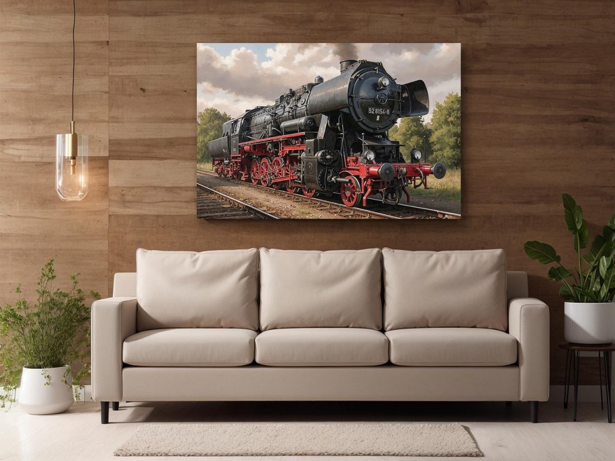 Dampflok 52 8154, Bild auf Leinwand