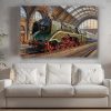 Dampflok 18 201 im historischen Bahnhof , Bild auf Leinwand