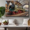 Dampflok 18 201 im historischen Bahnhof , Bild auf Leinwand
