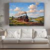 Dampflok 38 205 in sommerlicher Landschaft , Bild auf Leinwand