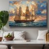 Segelschiff im Abendlicht | Bild auf Leinwand