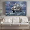 57-844.jpg Sturmfahrt des Dreimasters | Bild auf Leinwand | Segelschiff