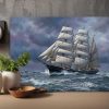 57-847.jpg Sturmfahrt des Dreimasters | Bild auf Leinwand | Segelschiff