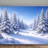 Verschneiter Winterwald - Bild auf Leinwand