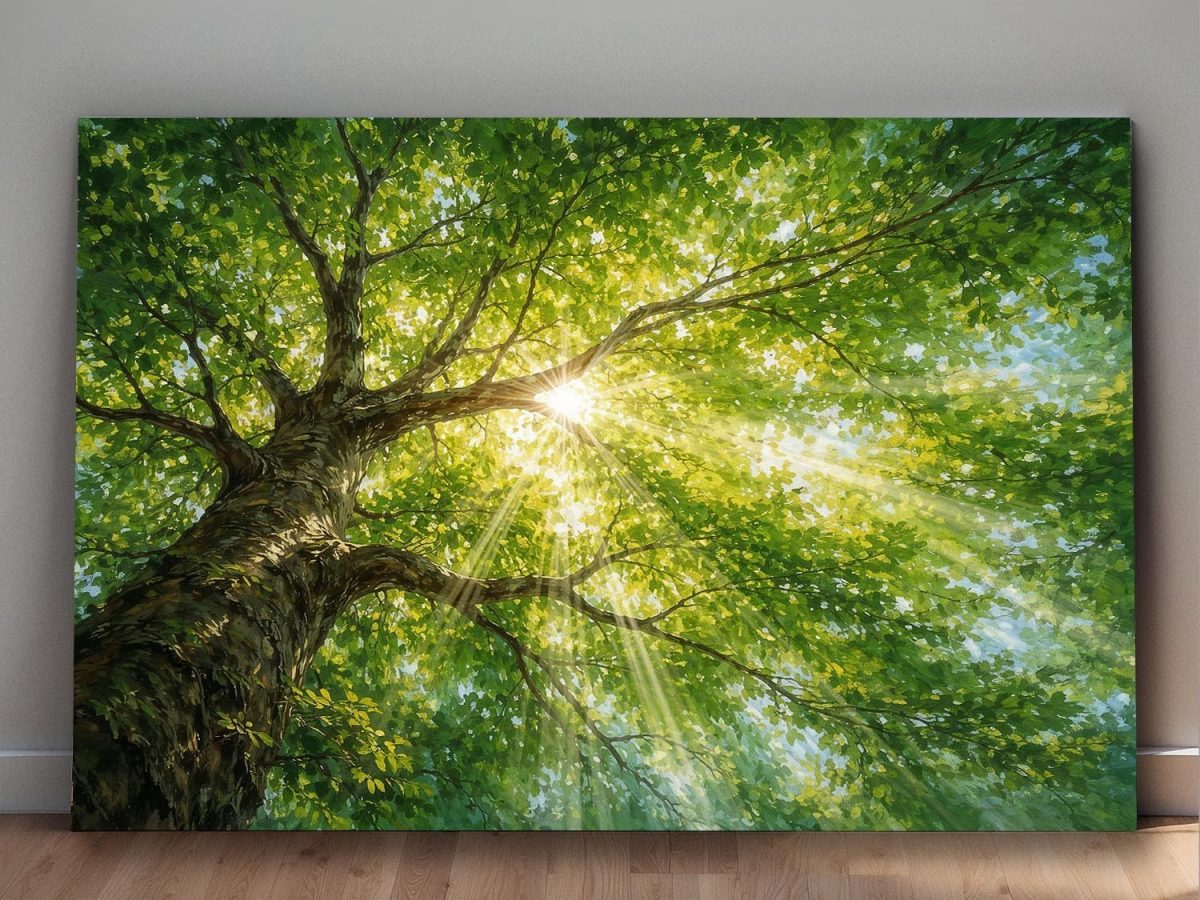 Licht in der Baumkrone - Bild auf Leinwand