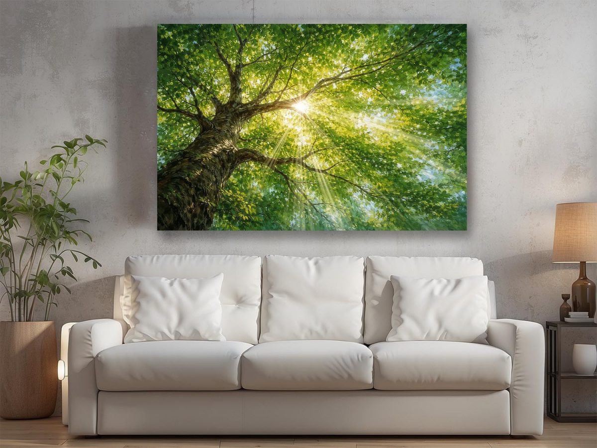 Licht in der Baumkrone - Bild auf Leinwand