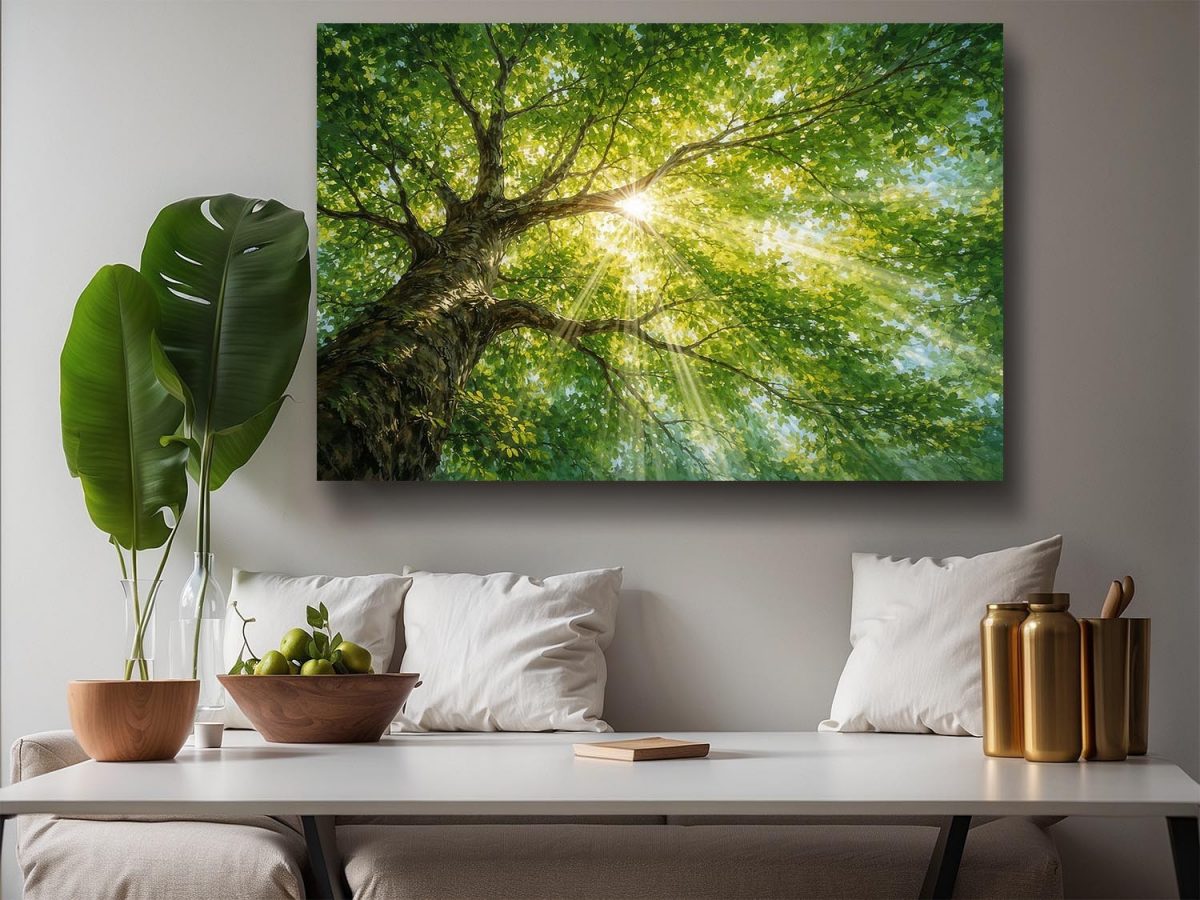 Licht in der Baumkrone - Bild auf Leinwand