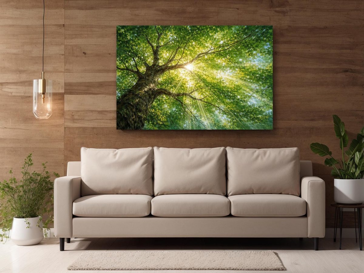 Licht in der Baumkrone - Bild auf Leinwand