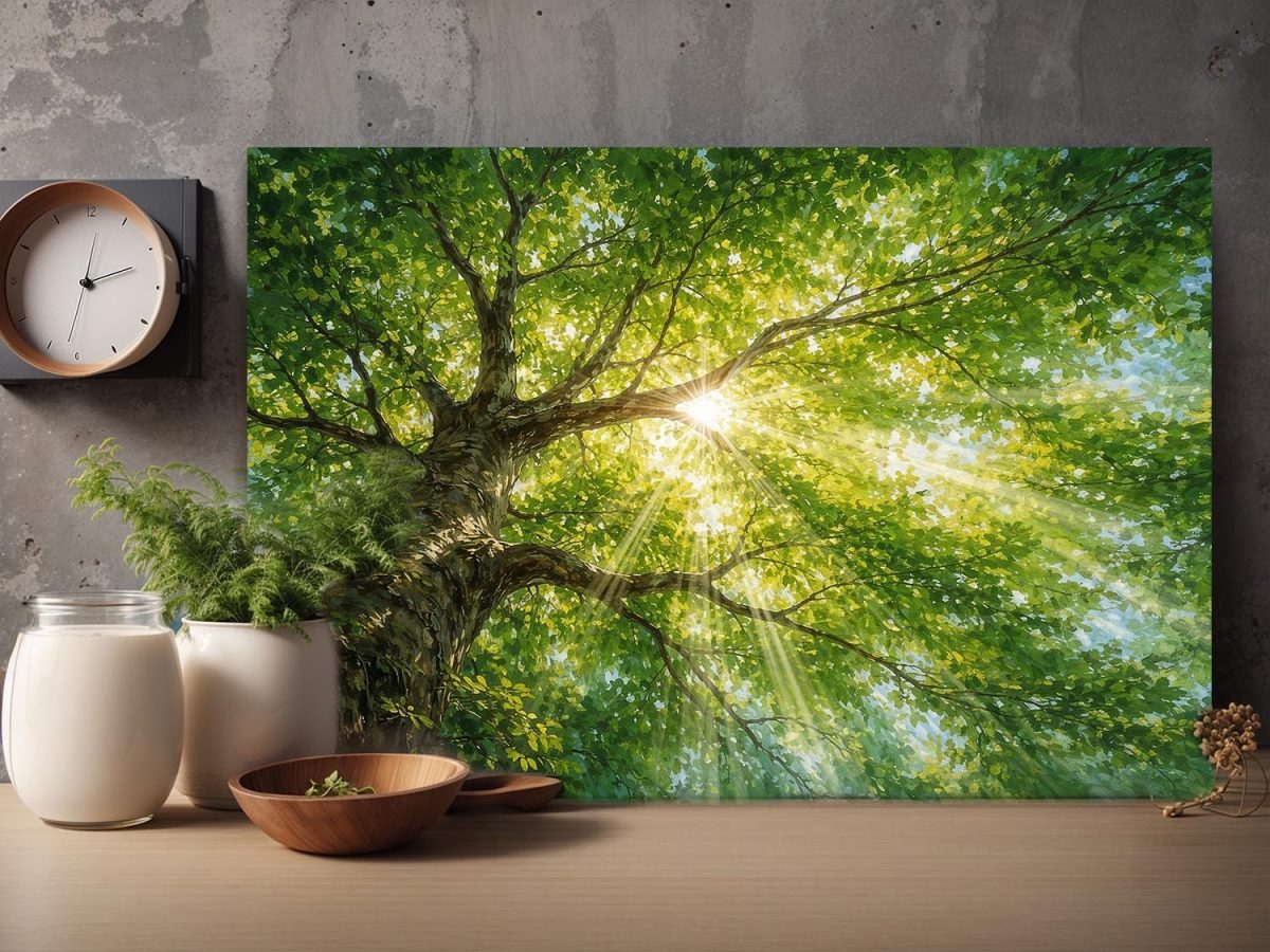 Licht in der Baumkrone - Bild auf Leinwand