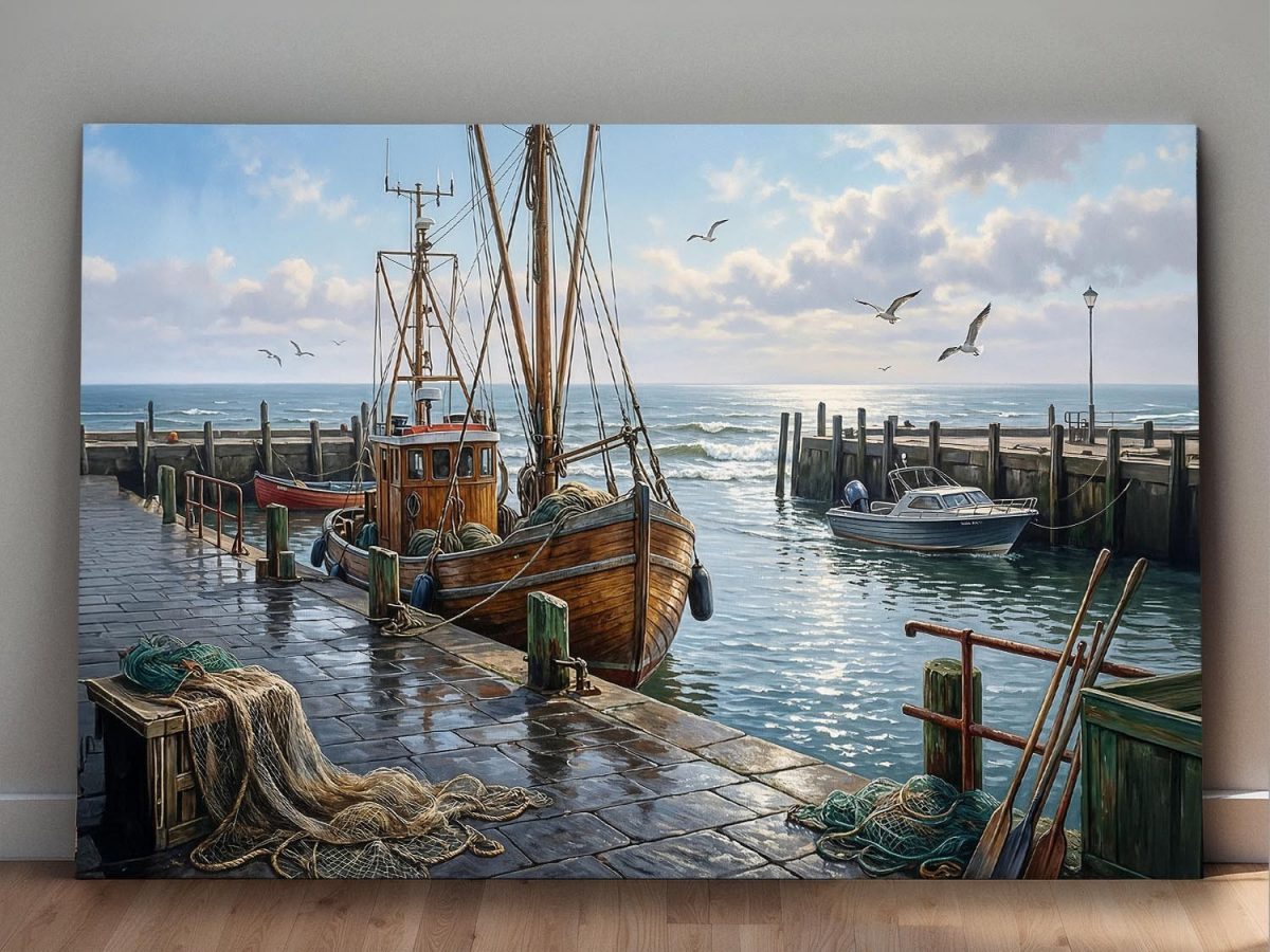 57-923.jpg Stille im Hafenlicht- Maritimes Motiv- Bild auf Leinwand