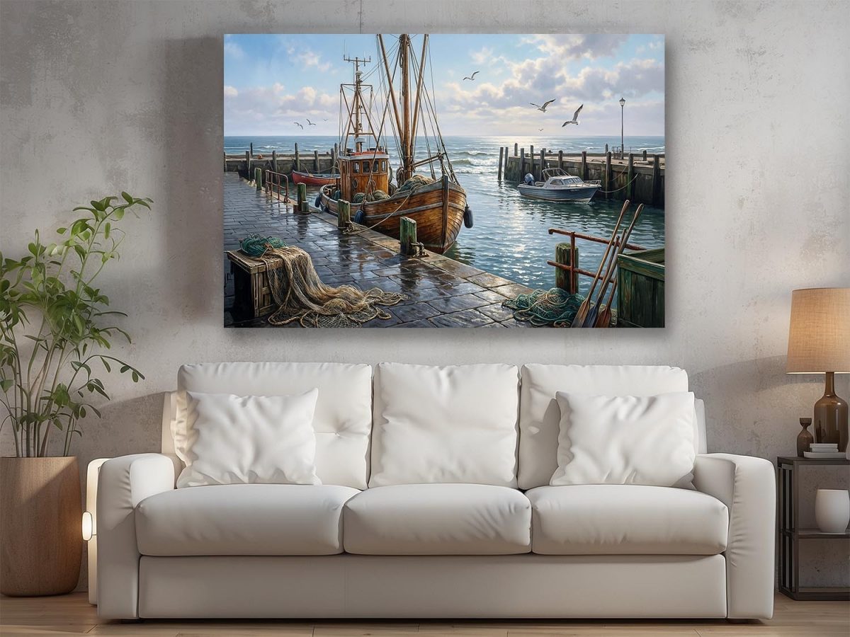 57-924.jpg Stille im Hafenlicht- Maritimes Motiv- Bild auf Leinwand