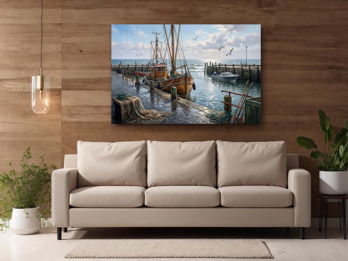 57-926.jpg Stille im Hafenlicht- Maritimes Motiv- Bild auf Leinwand