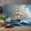 57-99.jpg Segelschiff auf hoher See unter dramatischem Himmel , Digital Art,