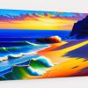Sonnenuntergang am Strand – Bild auf Leinwand