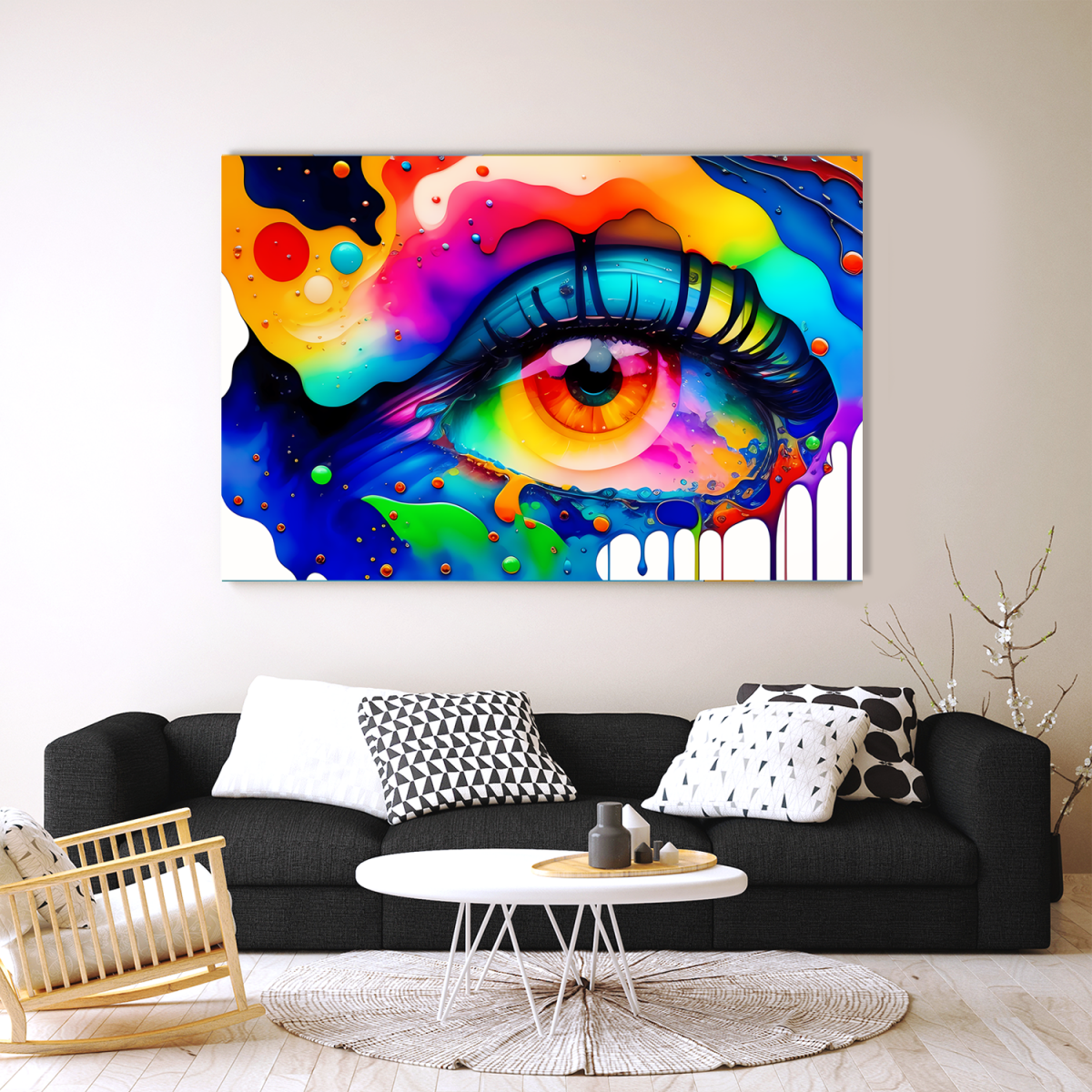 Druck auf Leinwand, Expressionismus Komposition, leuchtende Farben, wie Gemälde,