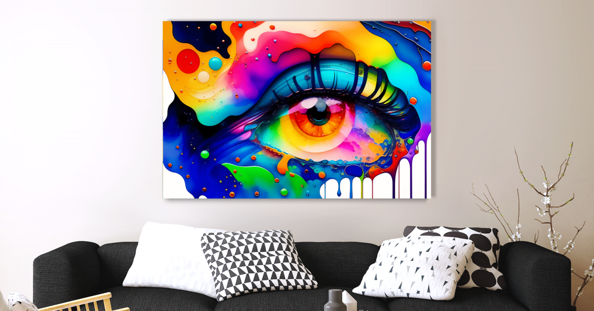 Druck auf Leinwand, Expressionismus Komposition, leuchtende Farben, wie Gemälde,