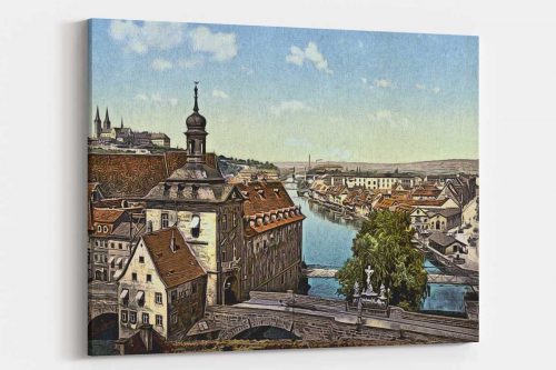 Bamberg um 1900, auf Leinwand, wie Ölgemälde, Digital Art