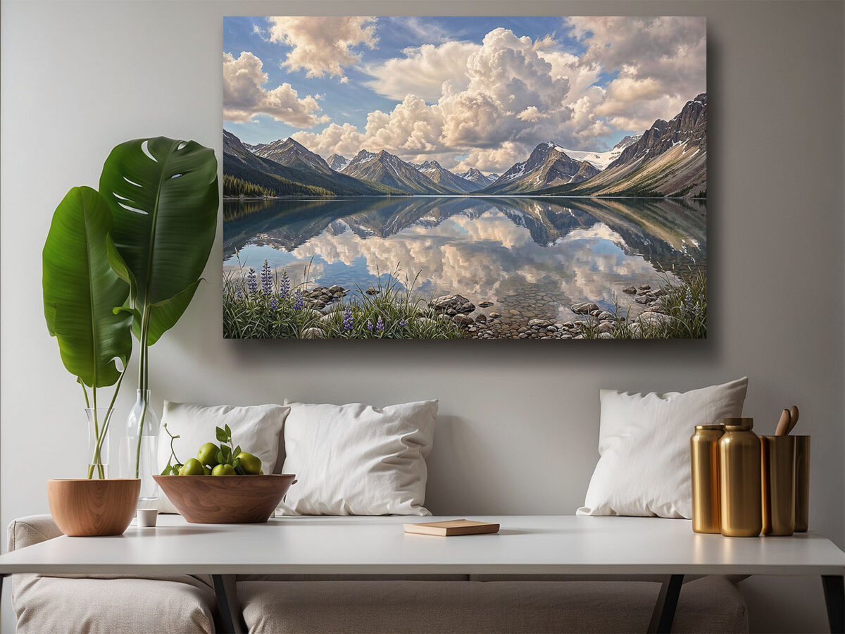 XXL Leinwandbild Bergsee Alpen Spiegelung - Natur Landschaft Wandbild