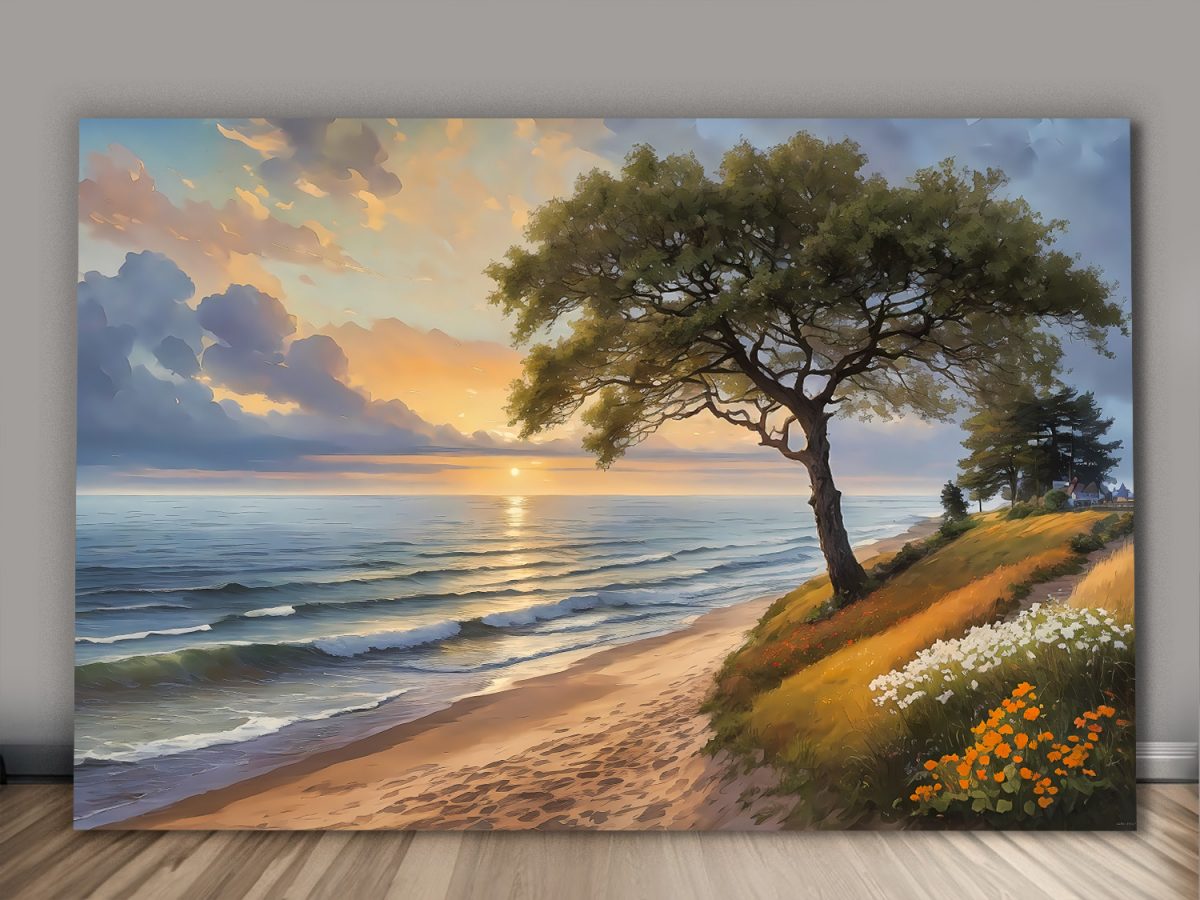 Blick auf das Meer  – Bild auf Leinwand