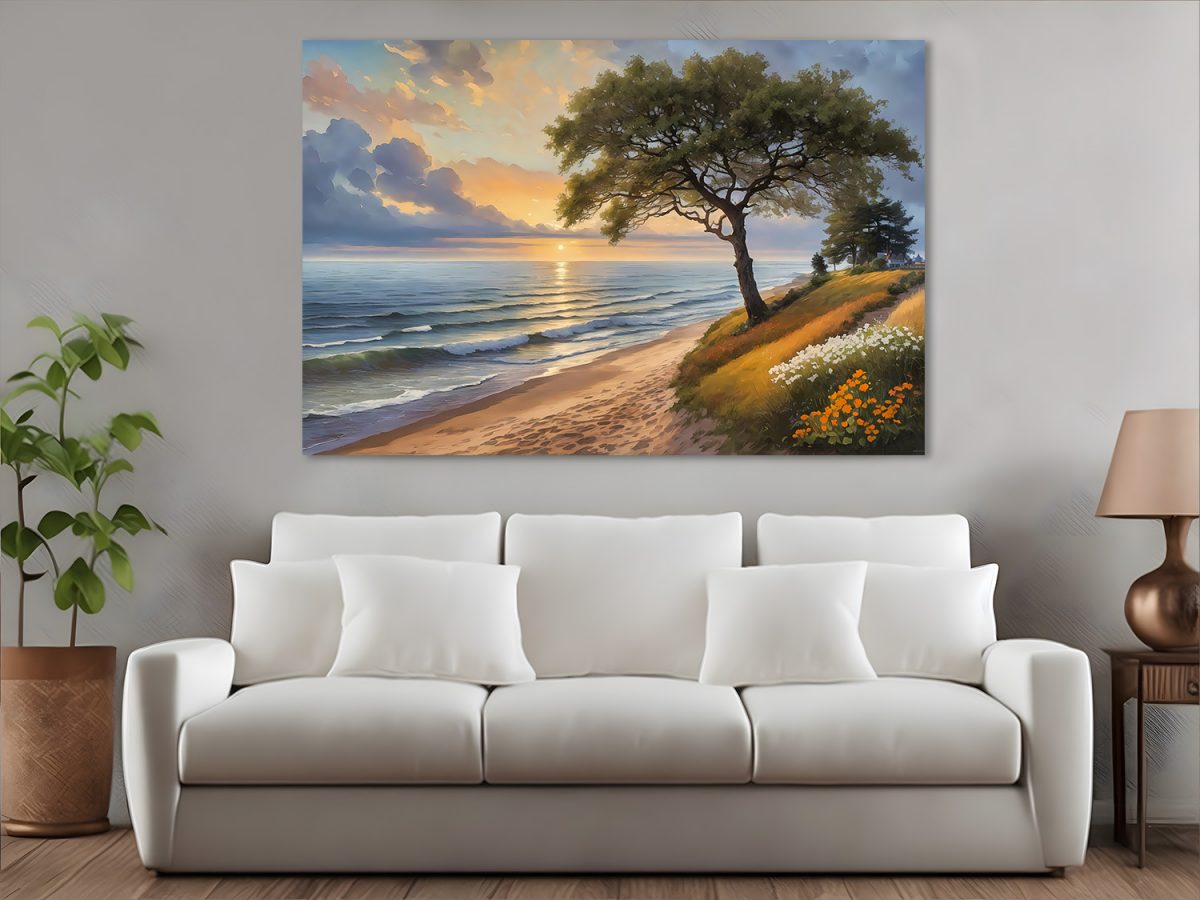 Blick auf das Meer  – Bild auf Leinwand