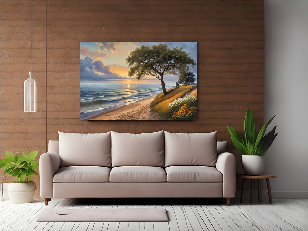 Blick auf das Meer  – Bild auf Leinwand