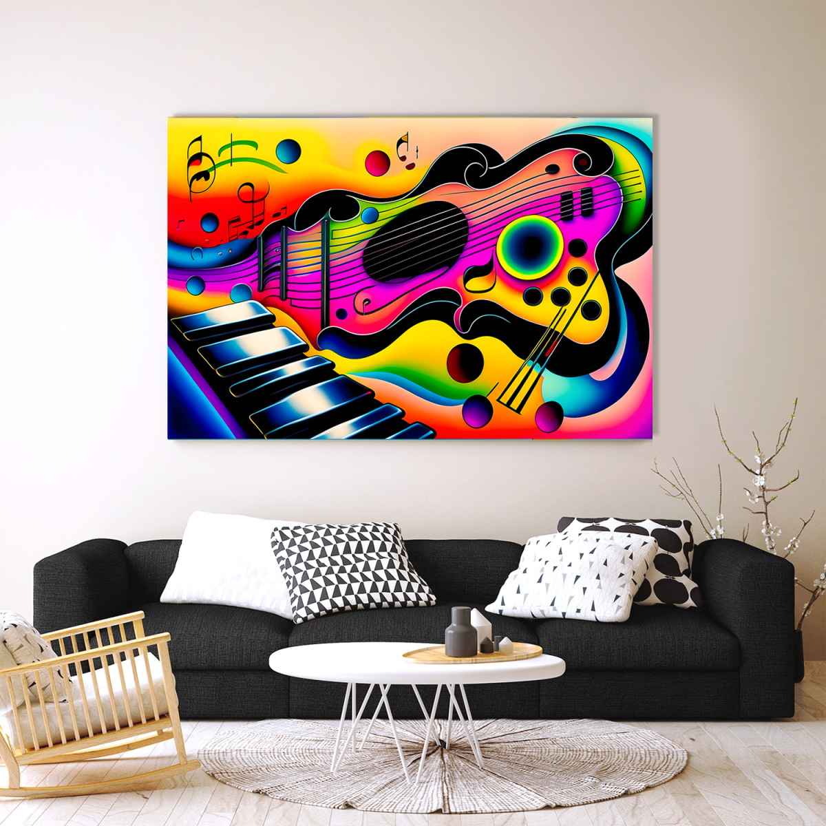 Expr5-2 Musik - Expressionismus Komposition, Bild auf Leinwand, wie Ölgemälde