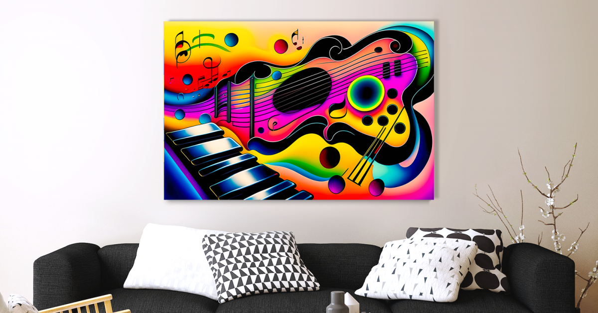 Expr5-3 Musik - Expressionismus Komposition, Bild auf Leinwand, wie Ölgemälde