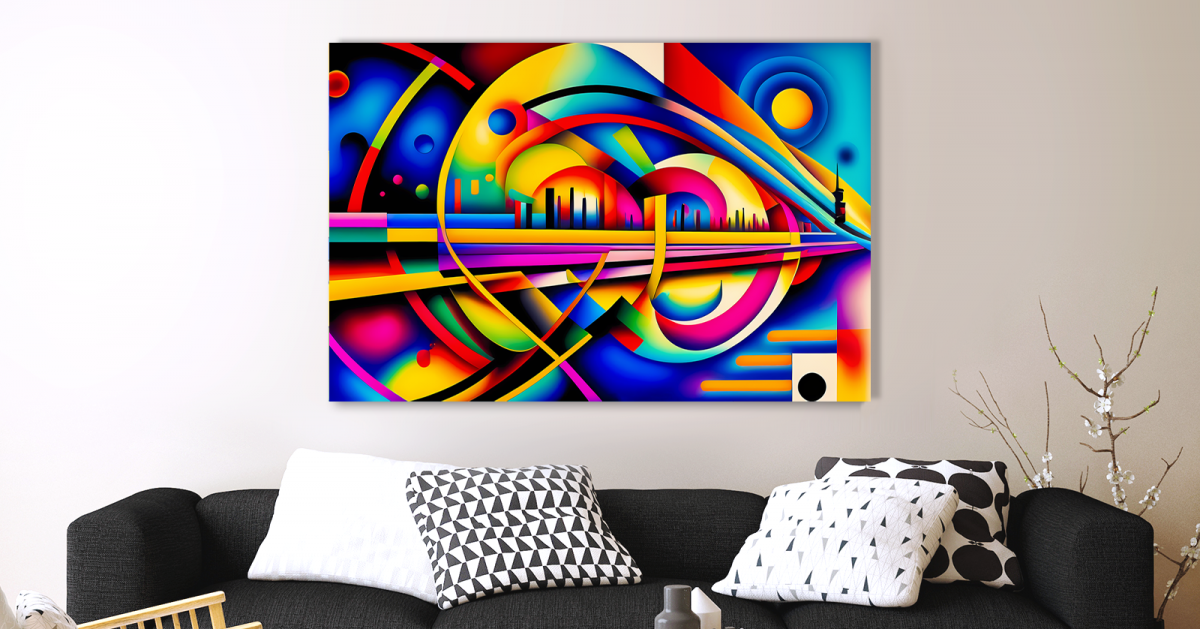 Expr7-3 Expressionismus Komposition, Bild auf Leinwand, Stahlende Farben, wie Gemälde,