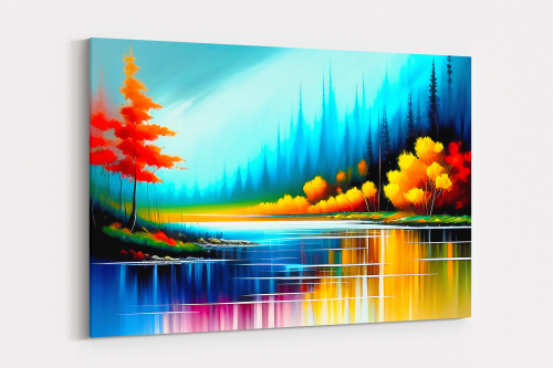 Flusslandschaft, Expressionismus Komposition, Graffiti, wie Gemälde