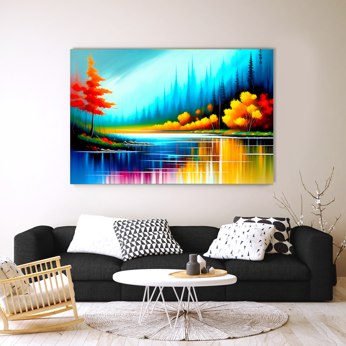 Flusslandschaft1_2 Flusslandschaft, Expressionismus Komposition, Graffiti, wie Gemälde