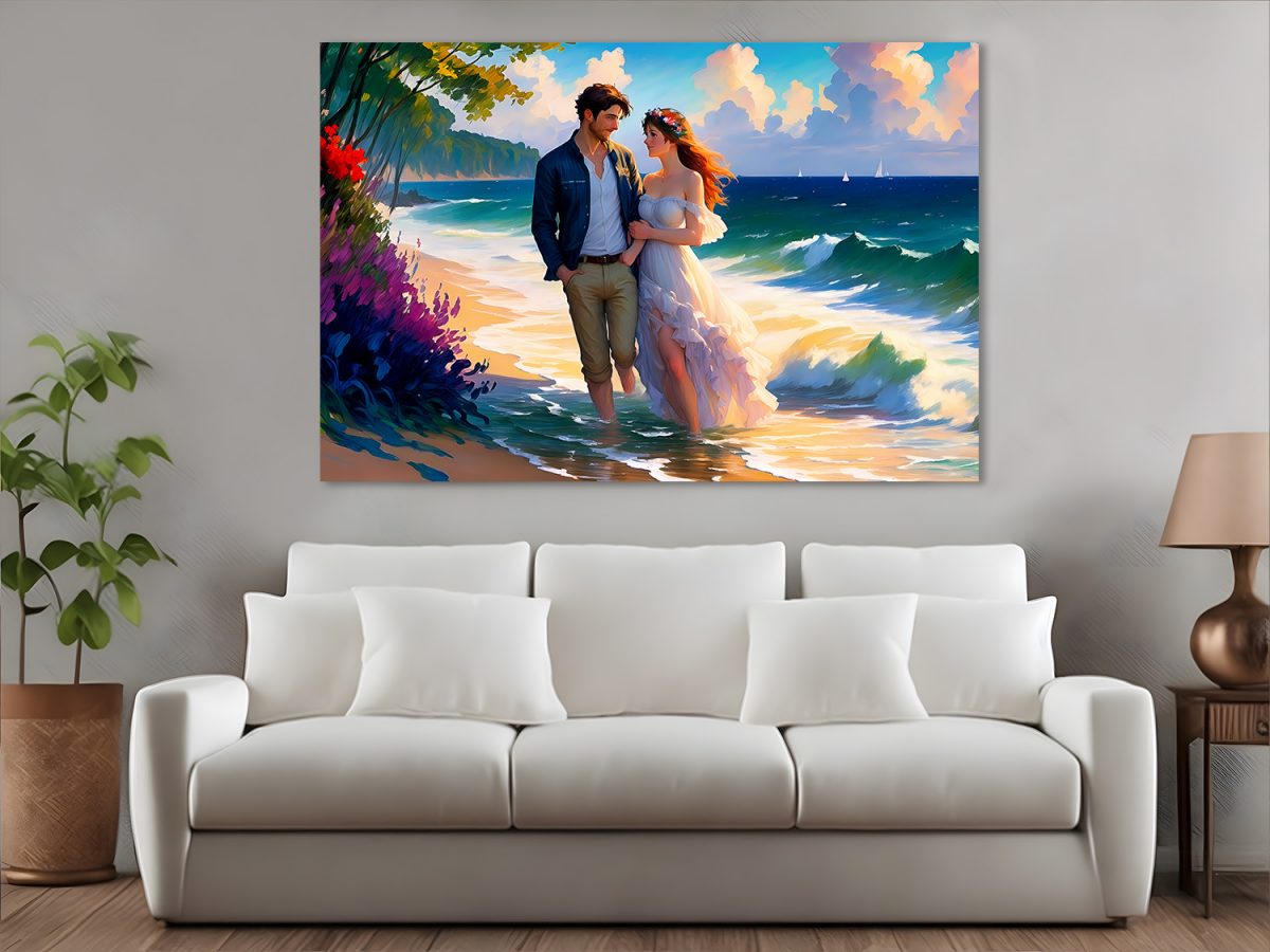 Liebespaar_am_Strand_1_2 Liebespaar am Strand – Bild auf Leinwand