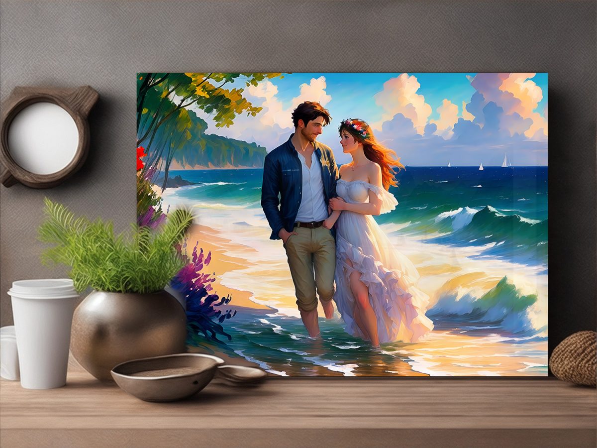 Liebespaar_am_Strand_1_3 Liebespaar am Strand – Bild auf Leinwand