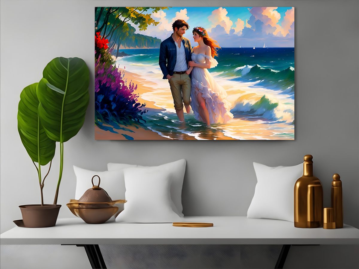 Liebespaar_am_Strand_1_5 Liebespaar am Strand – Bild auf Leinwand