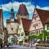 Rothenburg ob der Tauber - Röderbogen und Markusturm um 1910, wie Ölgemälde, Digital Art