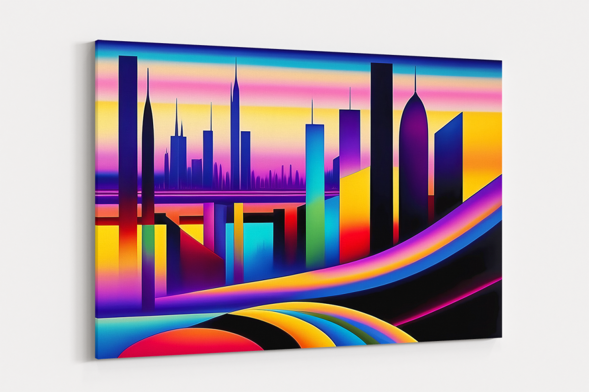 Skyline - Expressionismus Komposition auf Leinwand