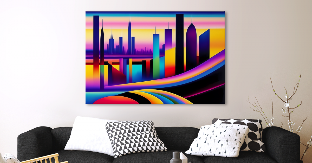 Skyline - Expressionismus Komposition auf Leinwand