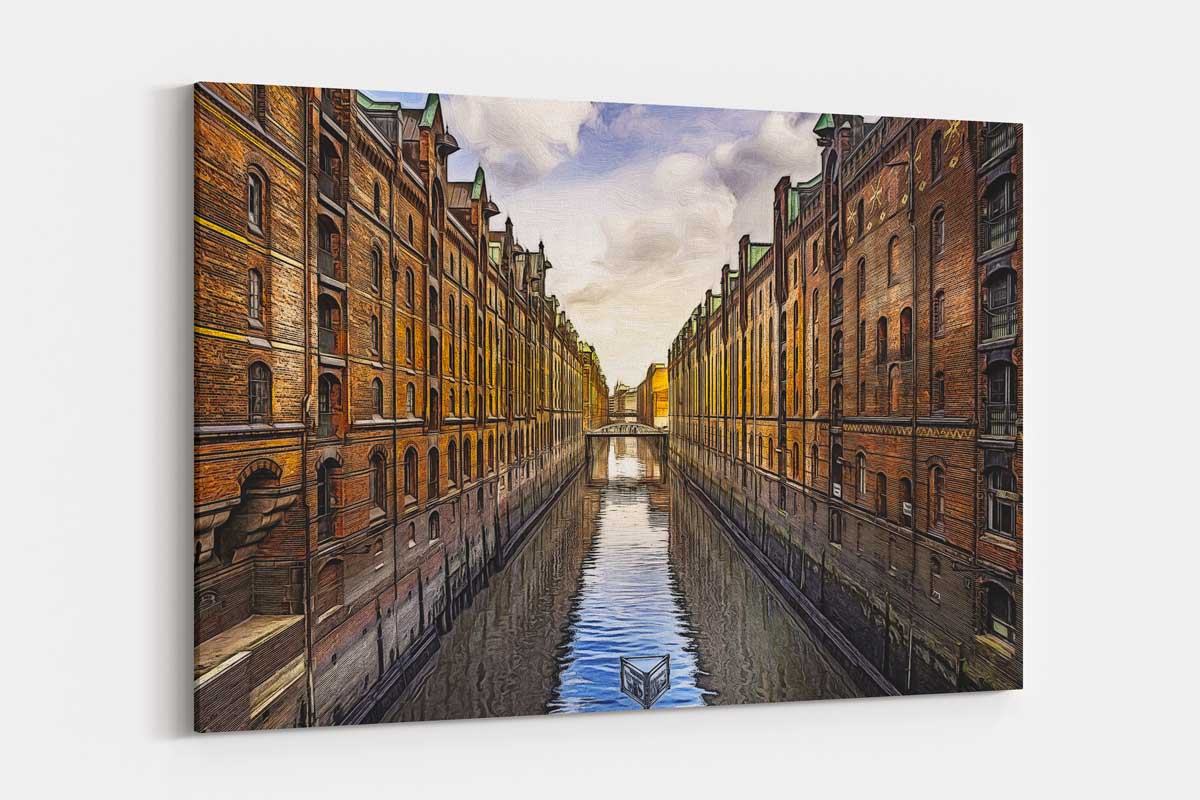 Speicherstadt-k2 Speicherstadt Hamburg, auf Leinwand, wie Ölgemälde, Digital Art