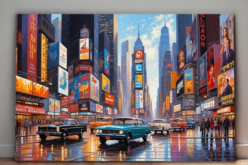 Times_Square-1 Illustration vom Times Square in New York City – Bild auf Leinwand