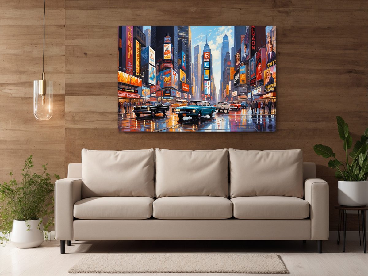 Times_Square-4 Illustration vom Times Square in New York City – Bild auf Leinwand
