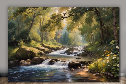Der Waldfluss  – Bild auf Leinwand