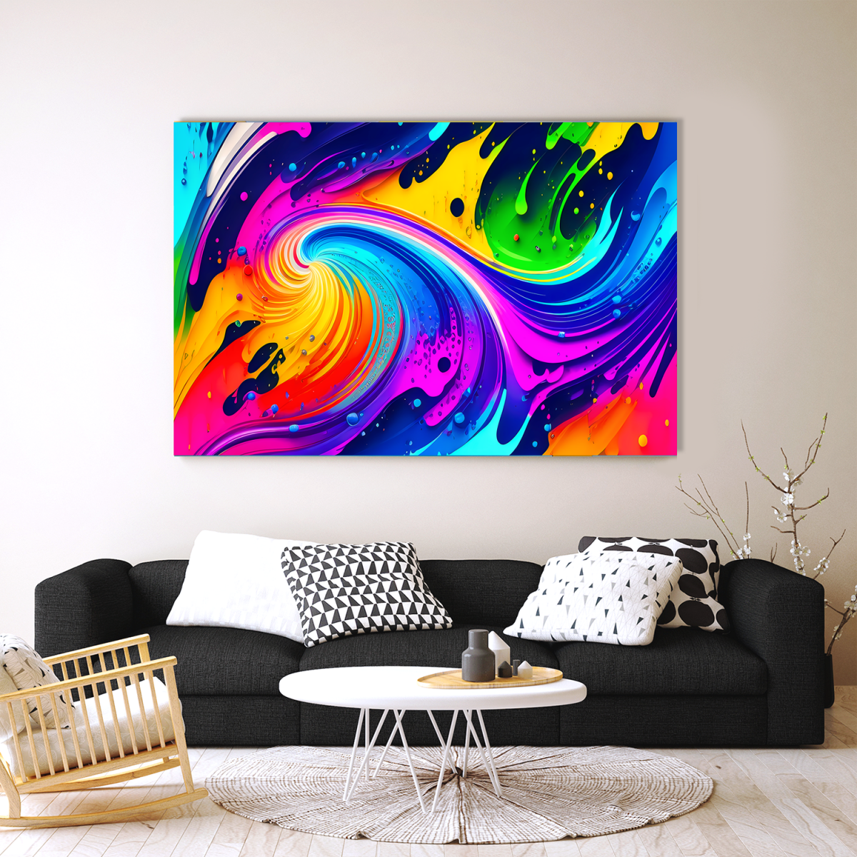 Graffiti Komposition, leuchtende Farben, Bild auf Leinwand, wie Ölgemälde