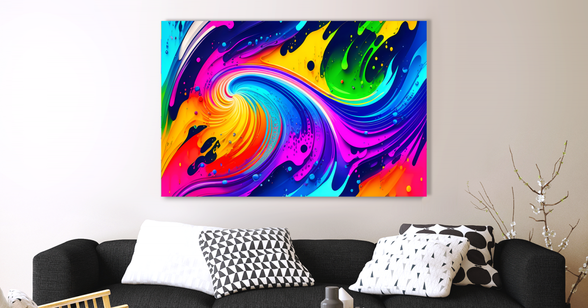 Graffiti Komposition, leuchtende Farben, Bild auf Leinwand, wie Ölgemälde